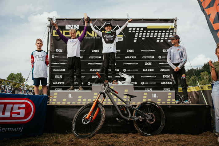 The award ceremony at the iXS Downhill Cup.
