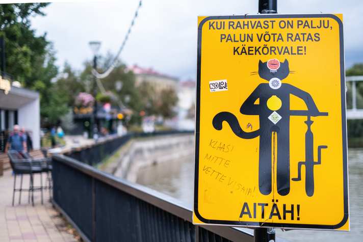 Wir wissen nicht, was die estnische Katze sagt. Aber Schieben dürfte hier kein Fehler sein.