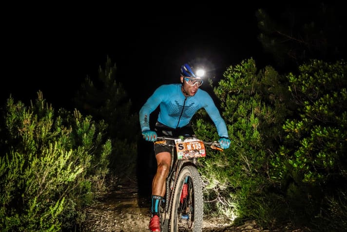 Kai Saaler's extreme endurance rides often last well into the night. Kai is world champion in 12 and 24-hour races.