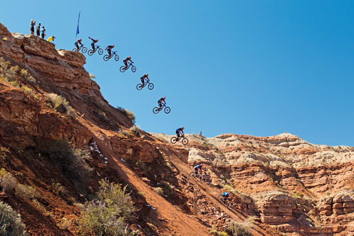Platz 7. Inbegriff eines Monsterdrops. Will man einem Laien, die Red Bull Rampage erklären, zeigt man am besten diesen Drop. 2013 gewann Kyle Strait damit den Wettkampf.