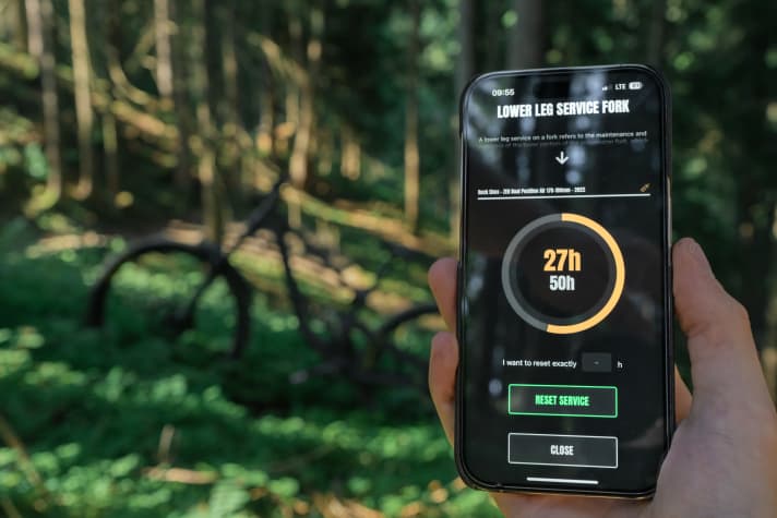 Sagly can also remind the rider when a service is due if desired. To do this, however, the app must use a separate tracking app such as Strava, whose data is then used to calculate the journey time since the last service.