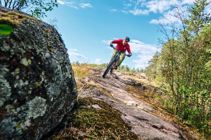 Timo is also one of the most experienced enduro bikers in Finland and knows the trail sections where it's better to ease off the throttle.