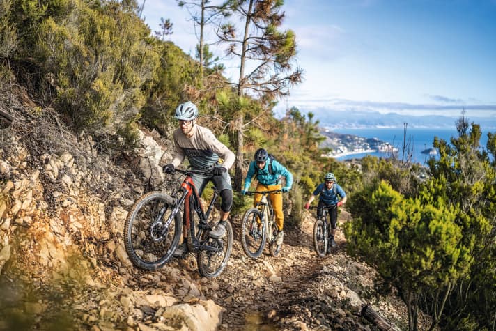 The Rotwild R.X 375 handles steep climbs well by light standards. The power of the motor makes steep ramps easier - but then also favours a rising front wheel. An active riding style is required here.