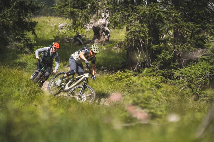 Downhill, the Simplon offers a high level of riding safety, but thanks to the short chainstays, the handling is not too sluggish. With lighter tyres, even more would be possible here.