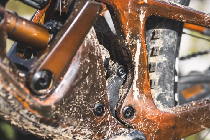 Mittels eines Flip-Chips ließe sich aus dem 4060 LT ein 4060 ST mit 140 Millimetern Federweg im Heck machen. Auch ein kleines 27,5”-Hinterrad wäre möglich.