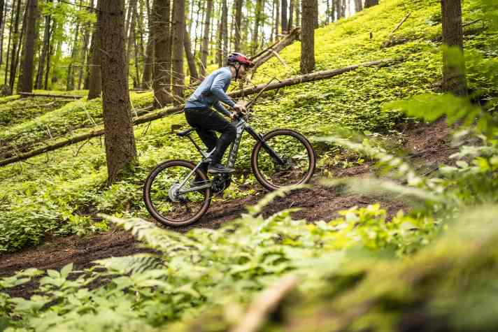 When the climbs get really steep, the rail needs to be ridden a little more actively. The traction at the rear is strong and the Bosch drive is also impressive.