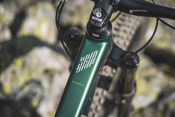The frame of the Propain bike can be easily repainted at the click of a mouse before purchase. We found the dark green colour very chic.