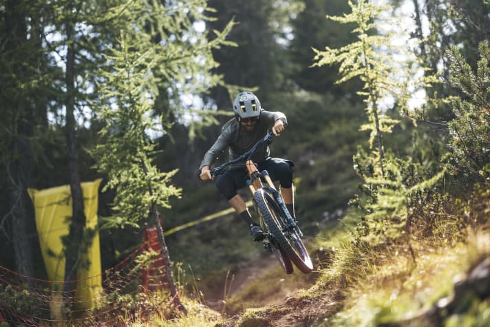 The bike park trails in Cortina are a fun way to get to the next lift.