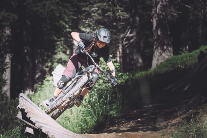 On the Molveno trails, everyone learnt to get a lot of momentum out of the berms.