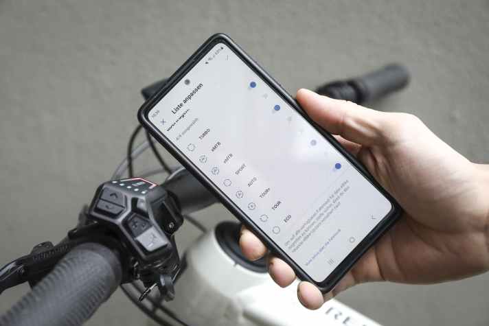 Die U-Stufen können nicht nur individuell konfiguriert werden. Es können auch vier aus acht vorprogrammierten, teils besonders progressiv abgestimmten (EMTB und Tour+) Modi ausgewählt werden.