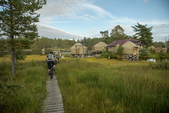 Norrøna's Canvas Camp is located away from civilisation, but you can ride your bike from the trail almost right into the yurt.