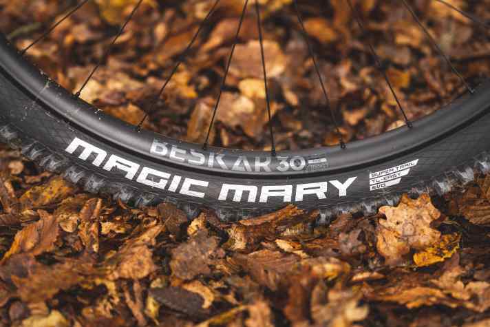 Die Schwalbe Reifen unseres Testbikes kommen ohne den neuen radialen Karkassen-Aufbau aus. Etwas mehr Grip und Stabilität gibt’s bei Radial-Reifen.