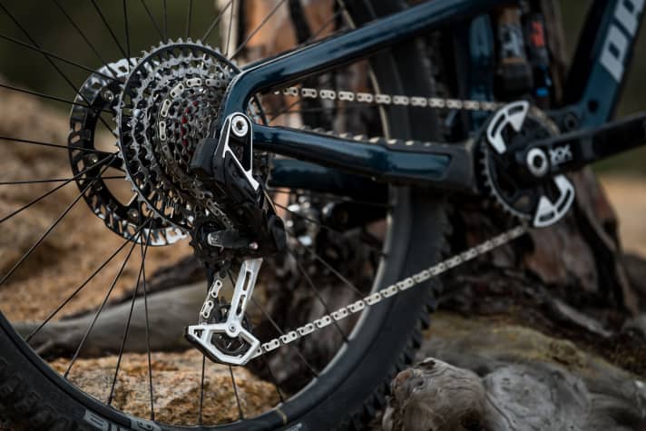 Das Sram UDH Schaltauge mach das neue Propain Bike kompatibel mit Sram AXS Transmission Schaltgruppen.