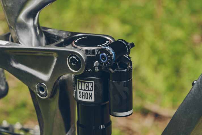 Inside the Rockshox Super Deluxe shock, the oil now flows much more smoothly.