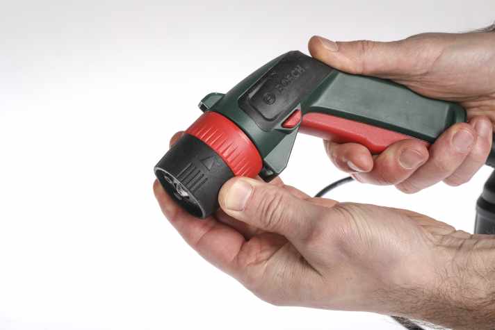 Four spray modes can be set on the compact spray head. Not all are suitable for bikes