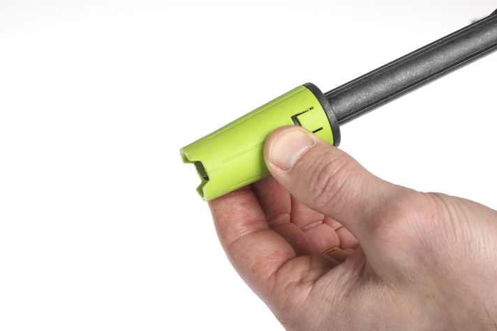 Der Wasserstrahl lässt sich an der Lanze einstellen