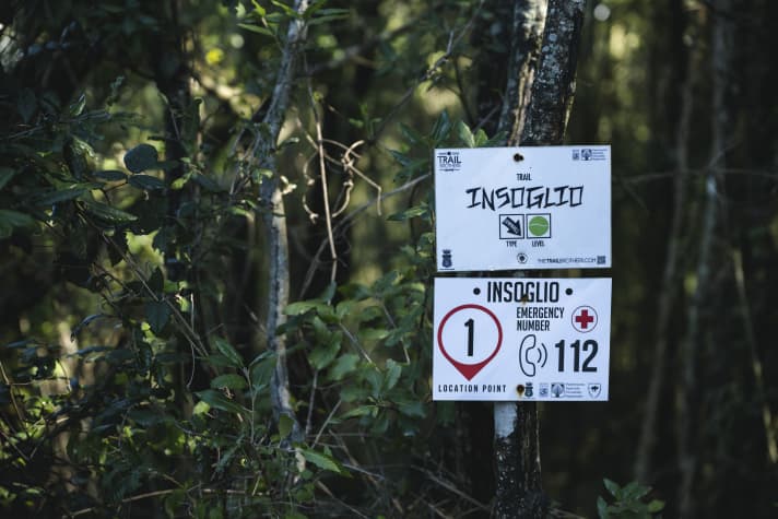Anyone who knows the trails on Monte Arsenti knows that the green Insoglio definitely doesn't require a bike with 180 millimetres of travel. No challenge for the Canyon Torque:On CF? Quite the opposite. A big bike that is still fun here has to be playful.