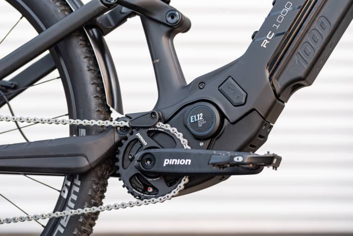 The centrepiece of the two new Rotwild bikes is the Pinion MGU E1.12. The motor and gearbox are combined here in an astonishingly small space. 12 gears, 85 newton metres.