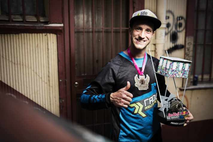 Johannes Fischbach is the 2016 Urban Downhill World Champion.