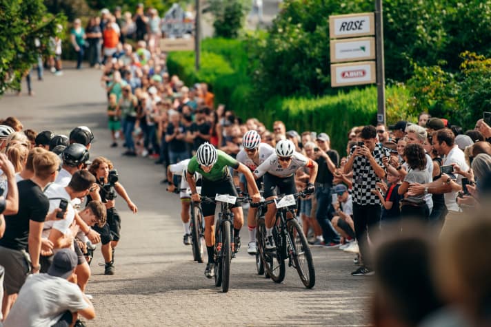 The route, which is up to 32 per cent steep, demands everything from the riders.