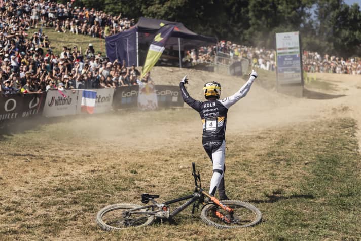 Dream season: Austrian Andi Kolb won his first World Cup in Leogang and followed it up in Les Gets (photo).  He also criticises the courses, some of which are too fast.
