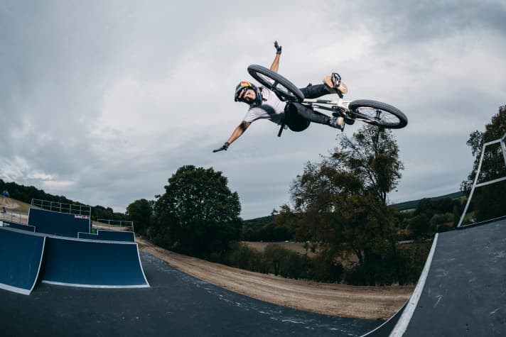 Nikita Ducarroz während des Red Bull BMX Performance Camp in Reims, Frankreich.