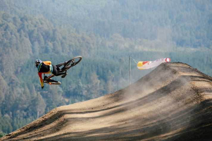 Full throttle over the Sharkfin: Jackson Goldstone.