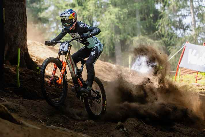 Jackson Goldstone auf der Abfahrt: Black Snake in Val di Sole: “voll ans Limit gegangen.”