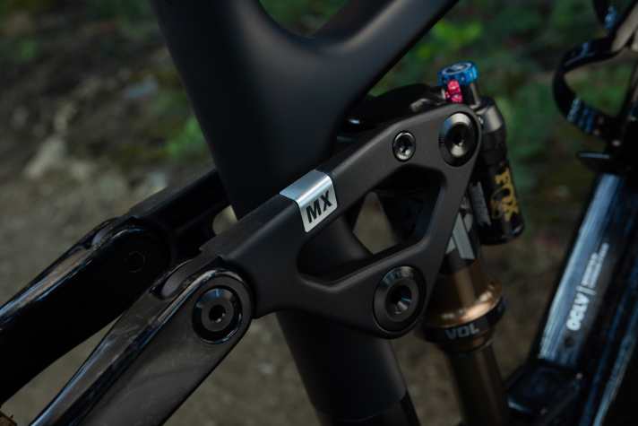 Depending on the model, a different rocker arm is used. With the MX linkage, 150 mm comes out of the rear triangle.