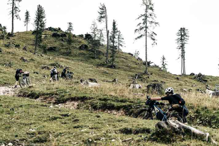 Hike-a-Bike means pushing and carrying