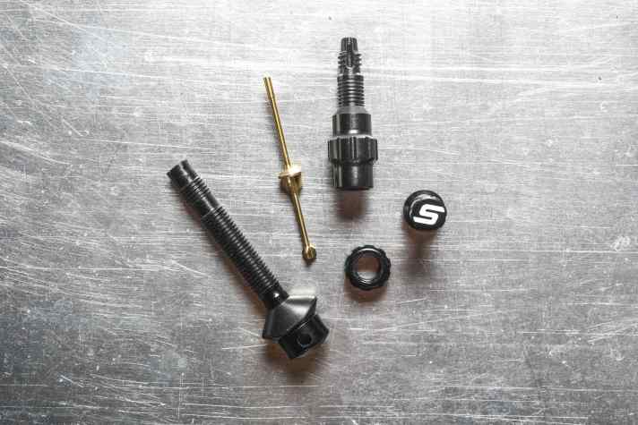 The external valve core allows for significantly better airflow than a standard valve.