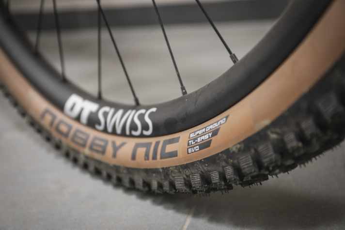 At the front, Schwalbe's Nobby Nic has slightly more tread than its predecessor.