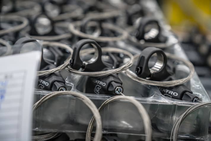 Ready for dispatch: Tektro gear shifters.