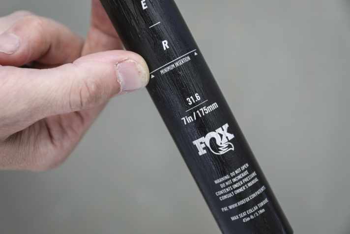 The diameter is usually printed on the old seatpost