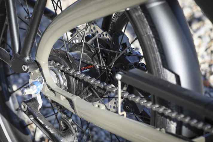 Shimano's Nexus hub gear offers eight gears and a range of 260 per cent.