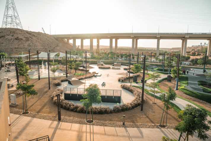 The state-of-the-art pump tracks are not only a training track but also a leisure area.