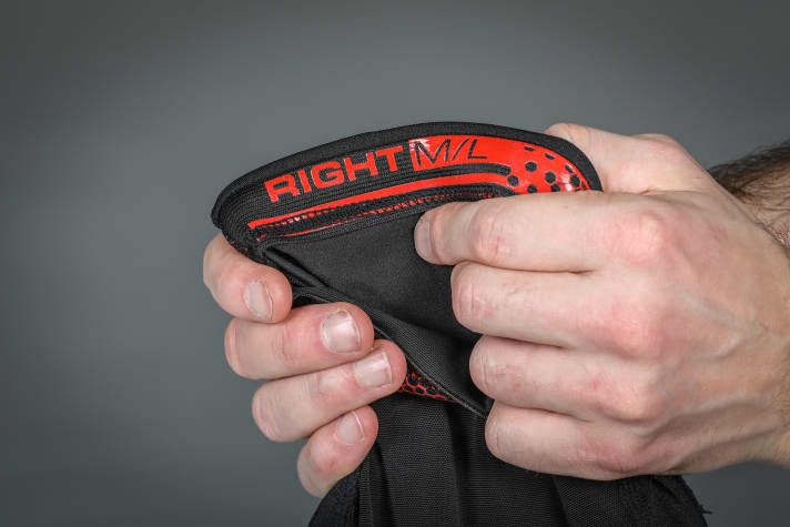The side labelling is ideally positioned and catches the eye as soon as you put it on