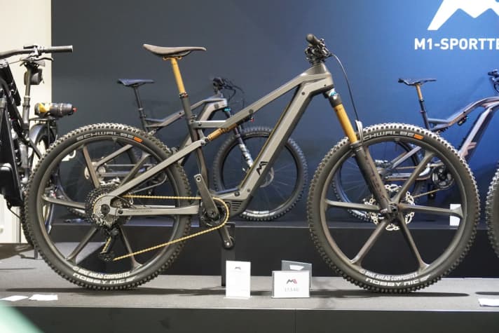 The World Cup comes with high-quality full carbon wheels "made in Germany" by Bike Ahead. However, the tyres in particular are clearly weight-optimised and limit the off-road potential of the 170cc bike somewhat.