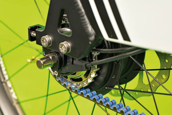State of the art: Pedelecs von Riese & Müller sind bekannt für ihre durchdachte Ausstattung. Am Packster garantiert eine ­stufenlose Nuvinci-  Getriebenabe die passende Übersetzung, ein  Riemen ersetzt die wartungs­intensive Kette.