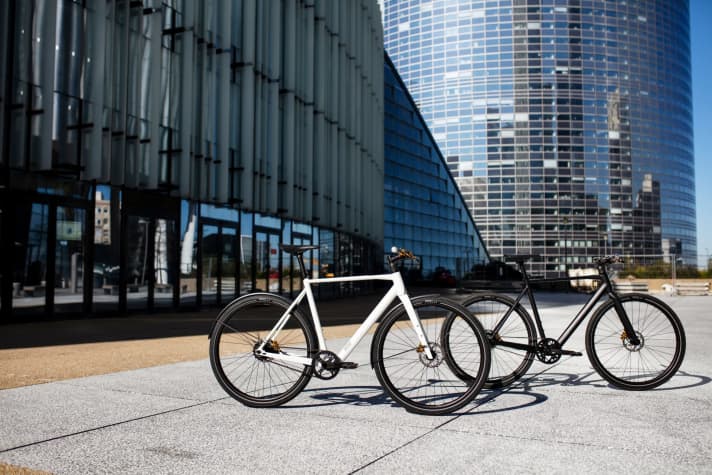 The bike is available in white and black