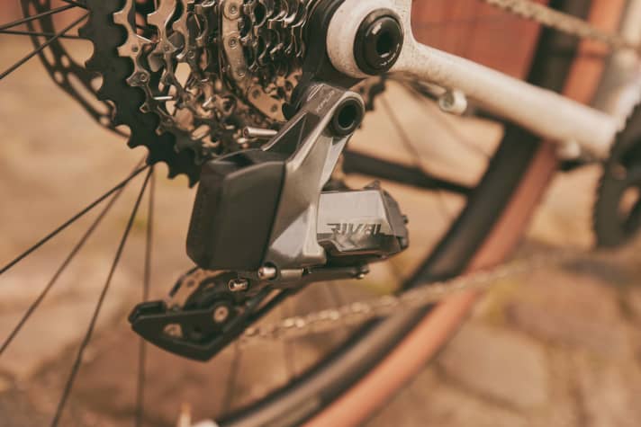 The Rival Tap AXS XPLR electronic shifting system is used on the limited edition