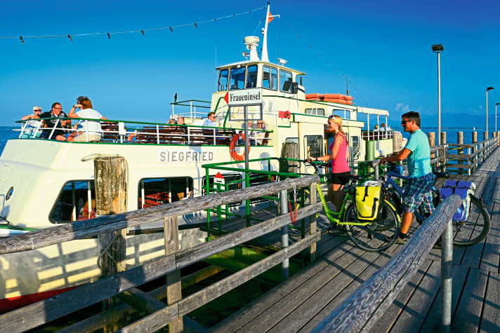 A visit to the Fraueninsel or Herreninsel in Lake Chiemsee is a must on a cycling holiday in Chiemgau.
