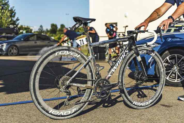 Das Arbeitsgerät: das Specialized S-Works Tarmac SL8 von Remco Evenepoel bei der Tour de France 2024