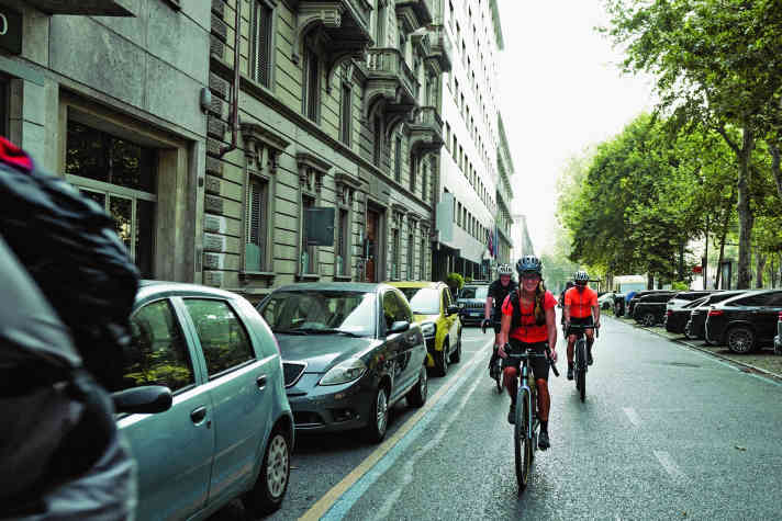 C'est parti ! Traverser l'agitation de Turin pour rejoindre les montagnes.