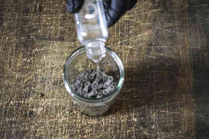 Cleaning is followed by a final rinse with isopropanol. This is also available cheaply from the pharmacy