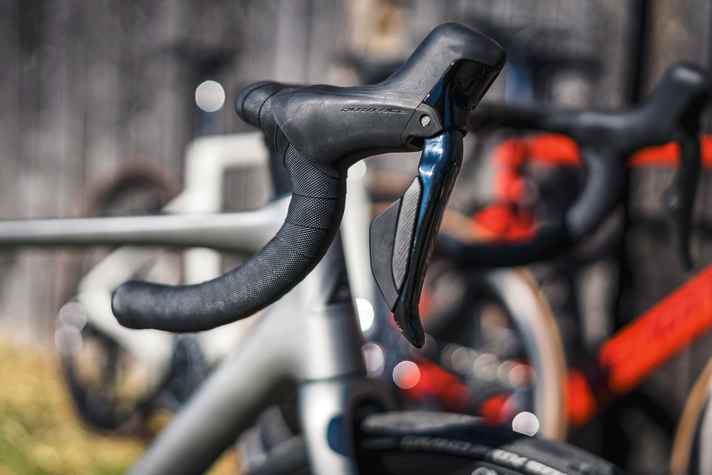Handlebars with Shimano Dura-Ace gear knobs and brakes