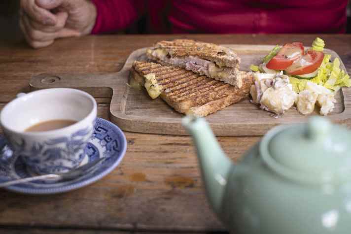 Very British: teatime with a sandwich in Egton Bridge