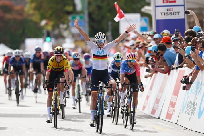 Liane Lippert beweist ihre Finisher-Qualitäten und gewinnt die 3. Etappe der Tour de Romandie Feminin vor der sprintstarken Konkurrenz.