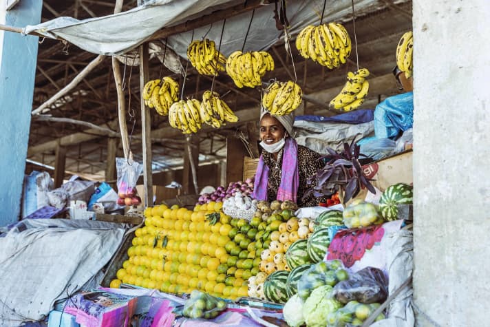 Typical: fruity flavours on offer at the market in Asmara