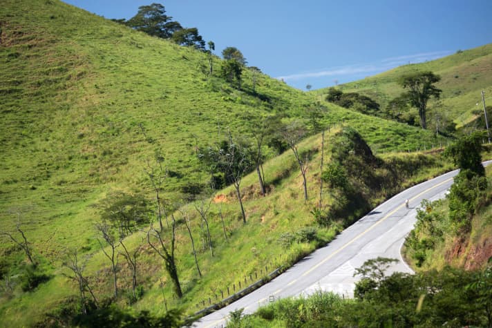 Green wave: The ride through the Serra do Piloto is a favourite destination for Rio's cyclists.